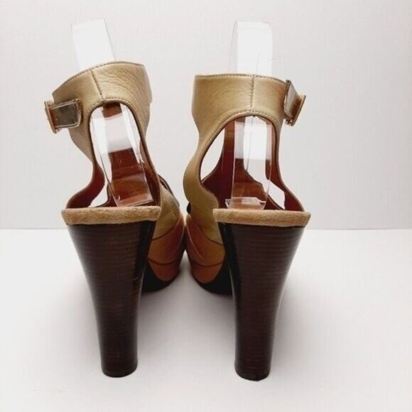 Anthropologie CHIE MIHARA Strappy Sandals Pumps Cream Leather Sz US 9 EUR 39 - Picture 11 of 13